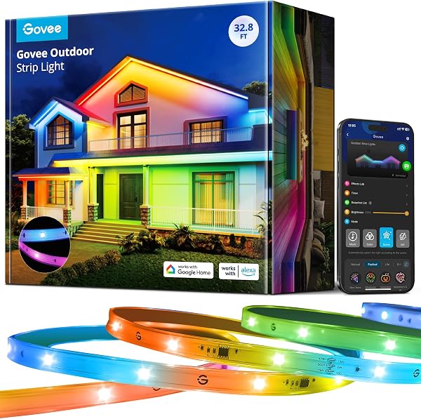 Govee Outdoor LED Strip Lights,Smart Outdoor Lights Compatible with Alexa and Google Assistant