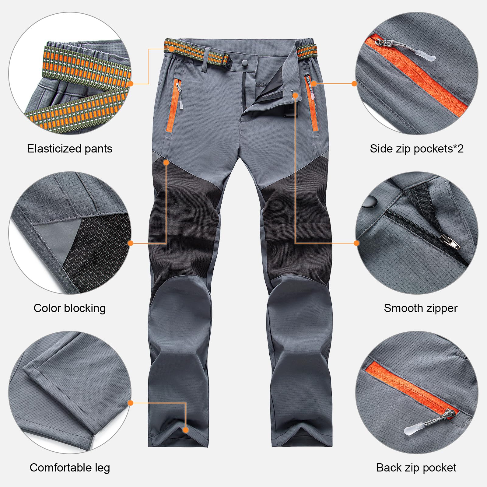SUKUTU 2-in-1 Zip Off Hose für Kinder Jungen Mädchen Sommer Wandern Hosen schnell trocknend leicht Outdoor Short Pants