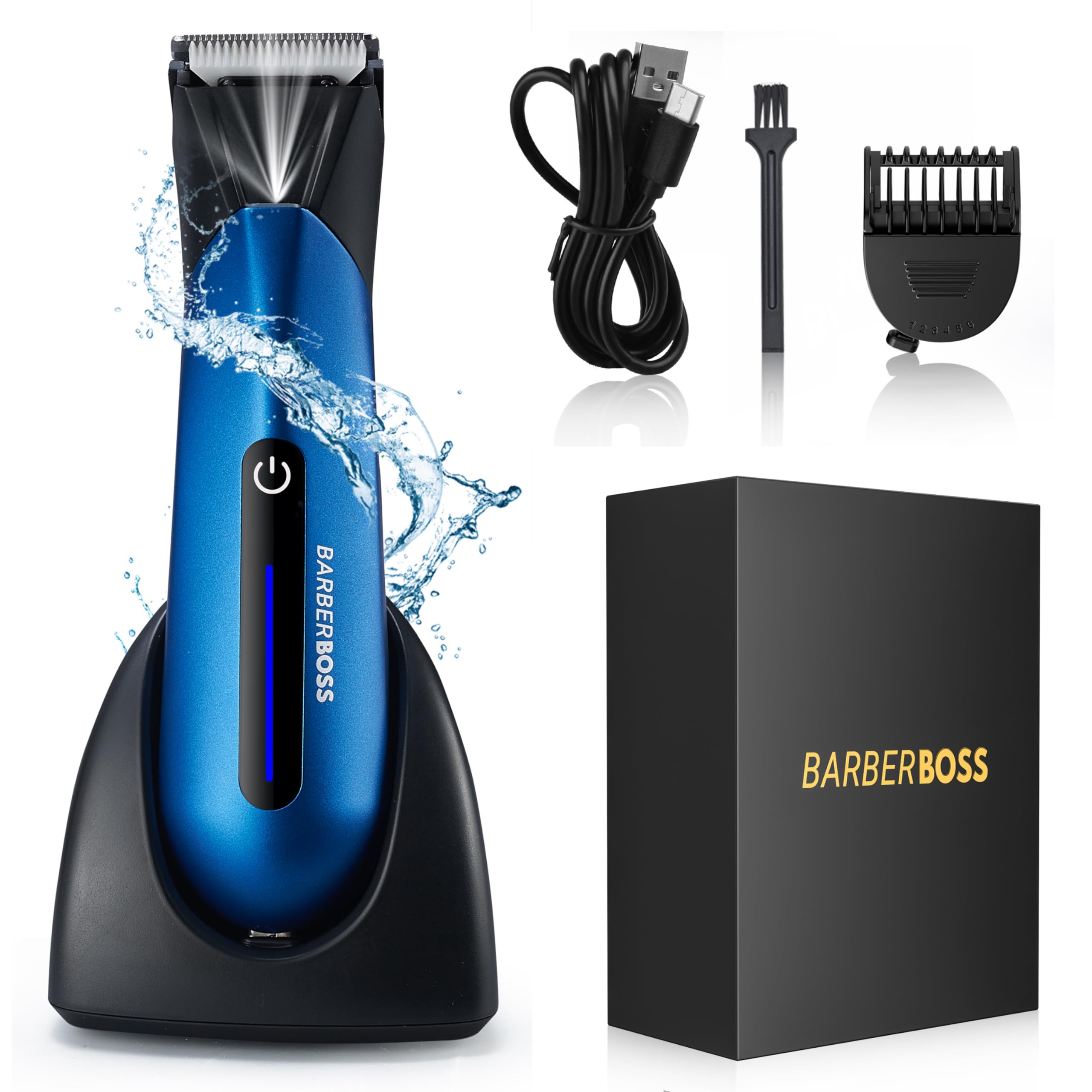 Barberboss Male Body and Groin Trimmer, Precision Grooming for Men, Body & Pubic Hair Styling Kit, Men’s Ultimate Body and Intimate Area Shaver, Men’s Intimate and Body Hair Trimmer