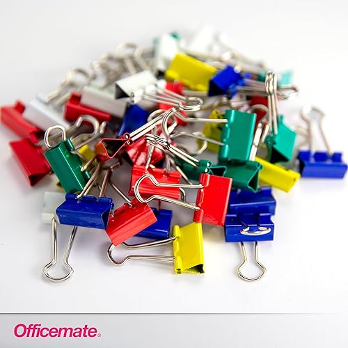 Miniatura 4 de Officemate Clips pequeños para carpeta, colores surtidos, 36 clips por tina (31028)