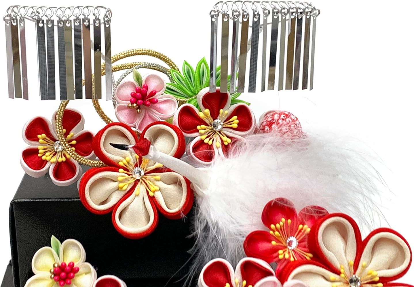 Amazon | [京都室町st．] 七五三 髪飾り 7歳 日本髪 つまみ細工 3点