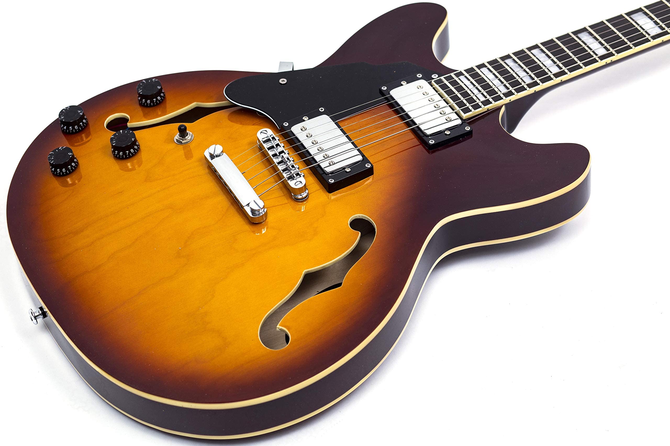 Grote セミアコ　エレキギター サンバースト Amazon | GROTE Full Scale Electric Guitar Semi-Hollow Body Guitar