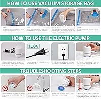 Vista 7 de Cozy Essential Bolsas de almacenamiento al vacío, bolsas ahorradoras de espacio, compresión para edredones y mantas, almohada, ropa de cama