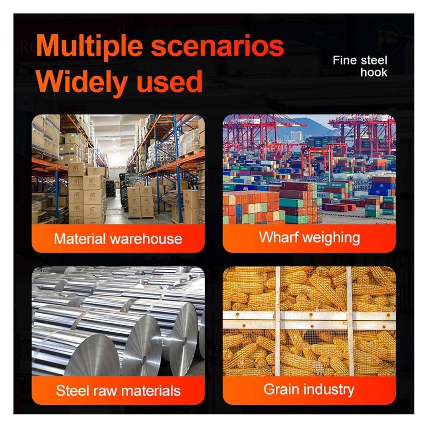 Crane Scale, 1500kg/1000kg/500kg Digital Hanging Scale with 65ft Remote Control Heavy Duty Crane Portable LCD Industrial Hook Scales,Convenient Operation(LCD 500KG Orange)