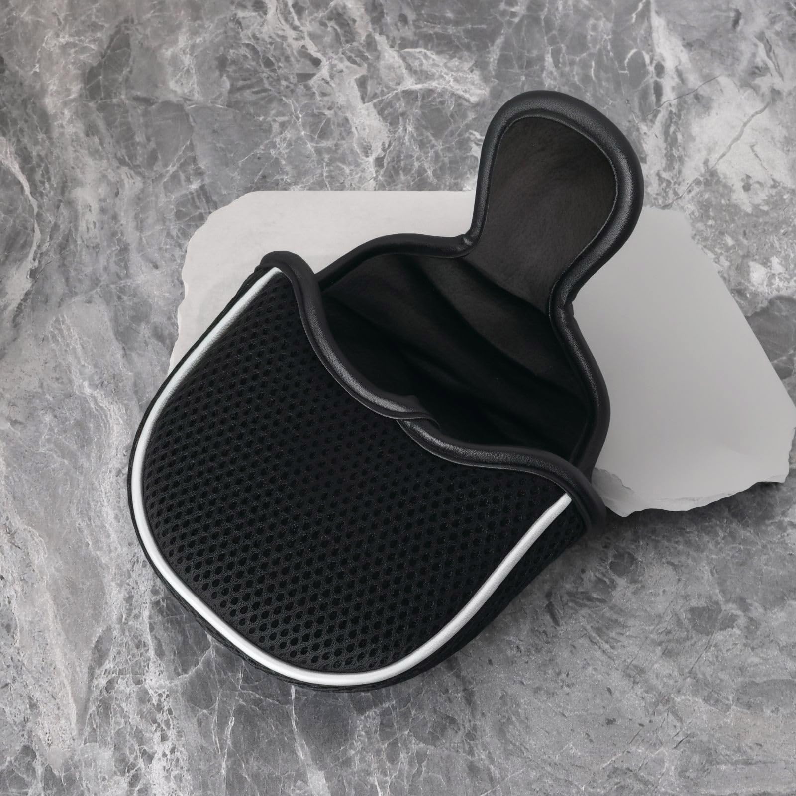 ECSiNG Schwarze Mesh-Mallet-Putter-Abdeckung Golf-Putter-Kopfbedeckungen mit Magnetverschluss Modisches Golf-Zubehör Golf-Kopfbedeckungen für Putter