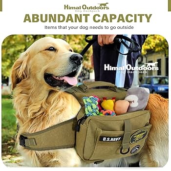 Backpack For Dog Dog Backpack PetAmi Saddle Bag For Medium Large Dogs Saddlebag Dogs Wear Harness Hiking Reflective Safety Side Pockets Vest Pack Camping Travel Orange La Dog Bookbag Dog Backpack Harness