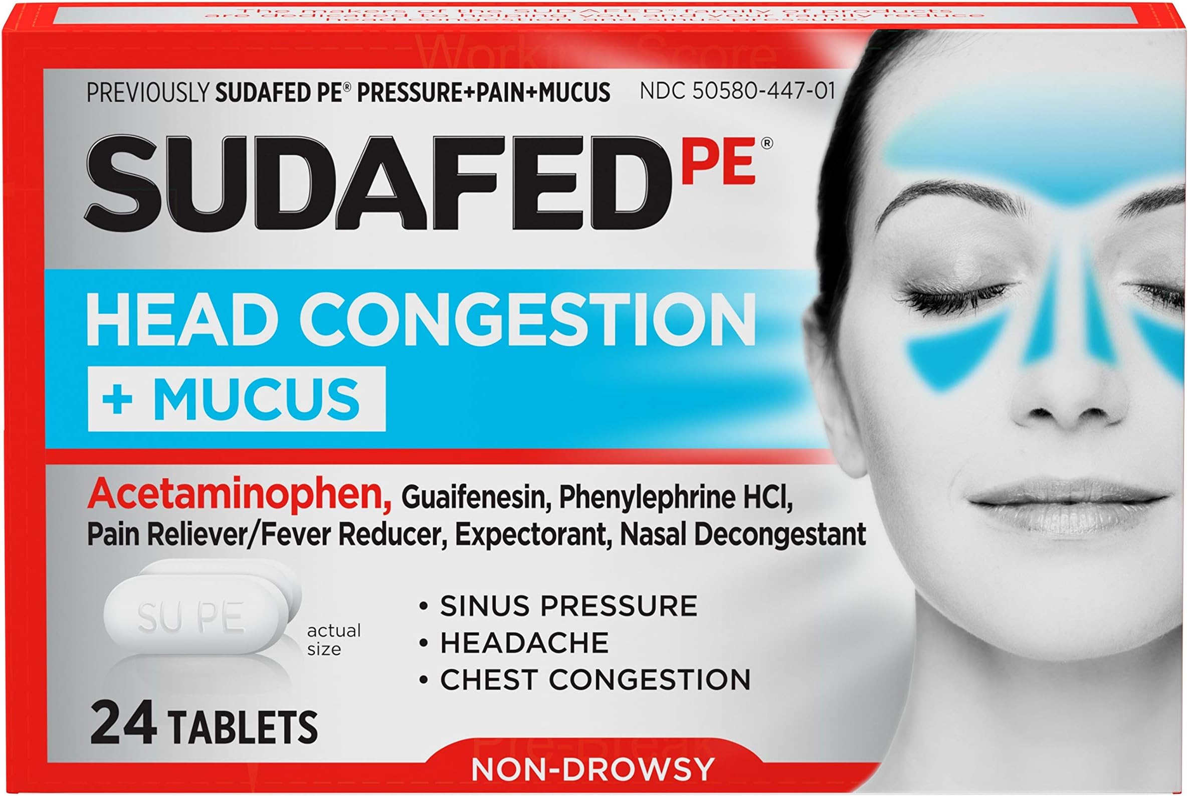 SUDAFED PE Head Congestion + Mucus