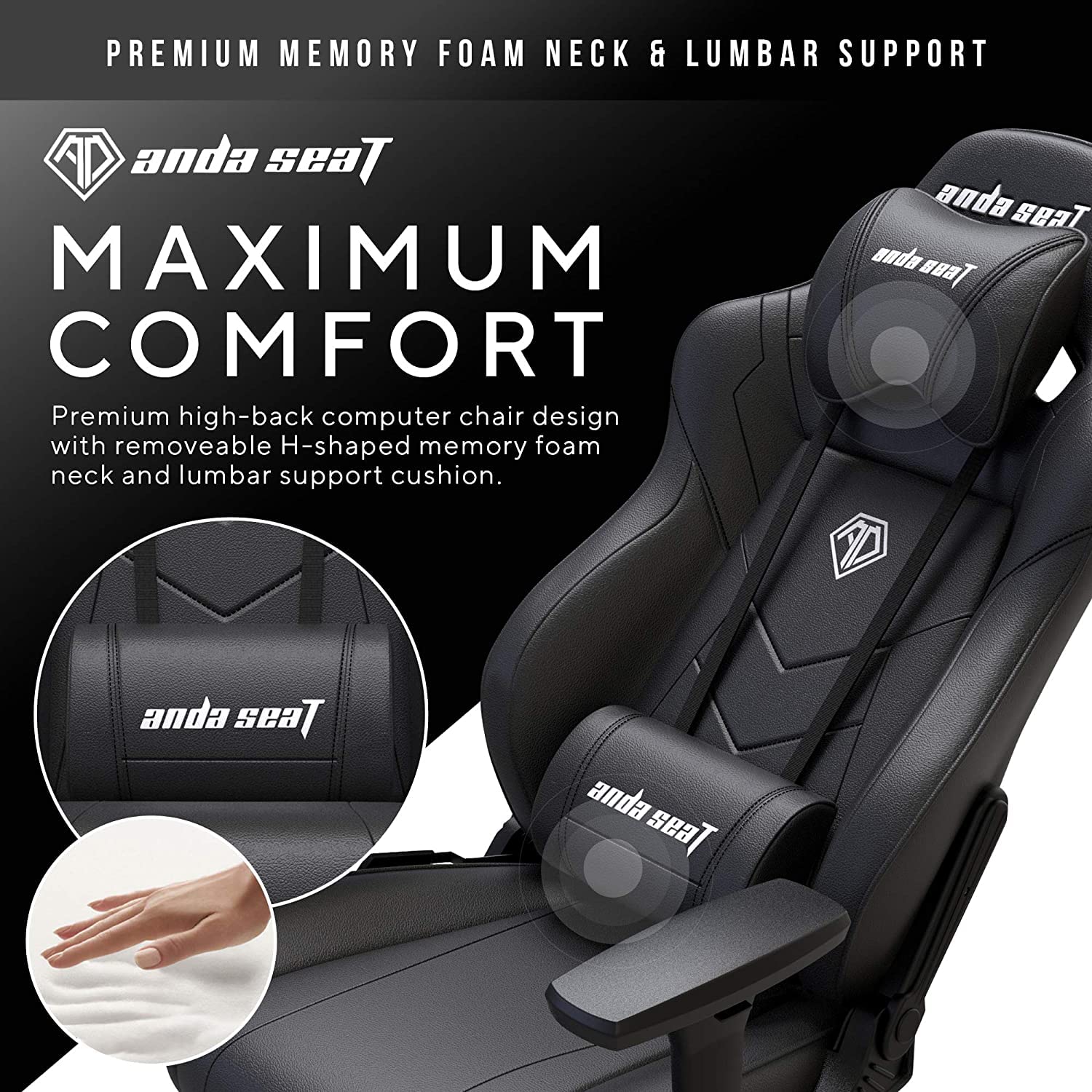 anda seaT Ergonomic Gaming Chair, Dark Demon Swivel PVC Leather