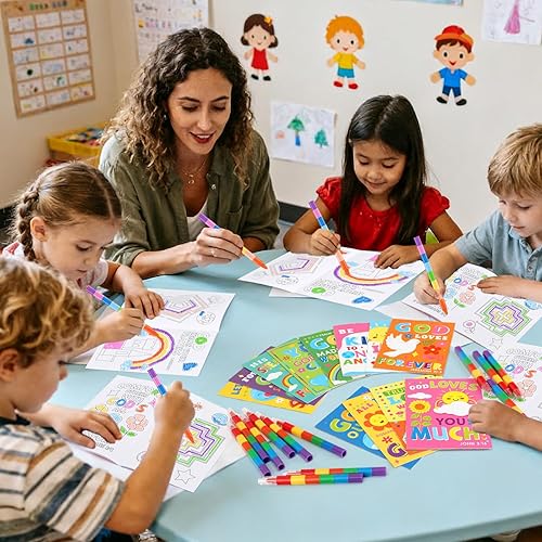 Vista 151 de BenLouis 24 piezas de libros cristianos para colorear para niños, versículos de la Biblia, recuerdos de fiesta religiosa, pequeños libros