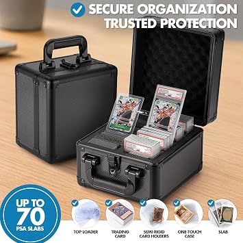 FunGuys Graded Card Storage Box, Trading Card Case for PSA Graded Pokemon Cards, Sports Card Storage Boxes, PSA Card Case Holder, Baseball Slab Case for Trading Cards, BGS