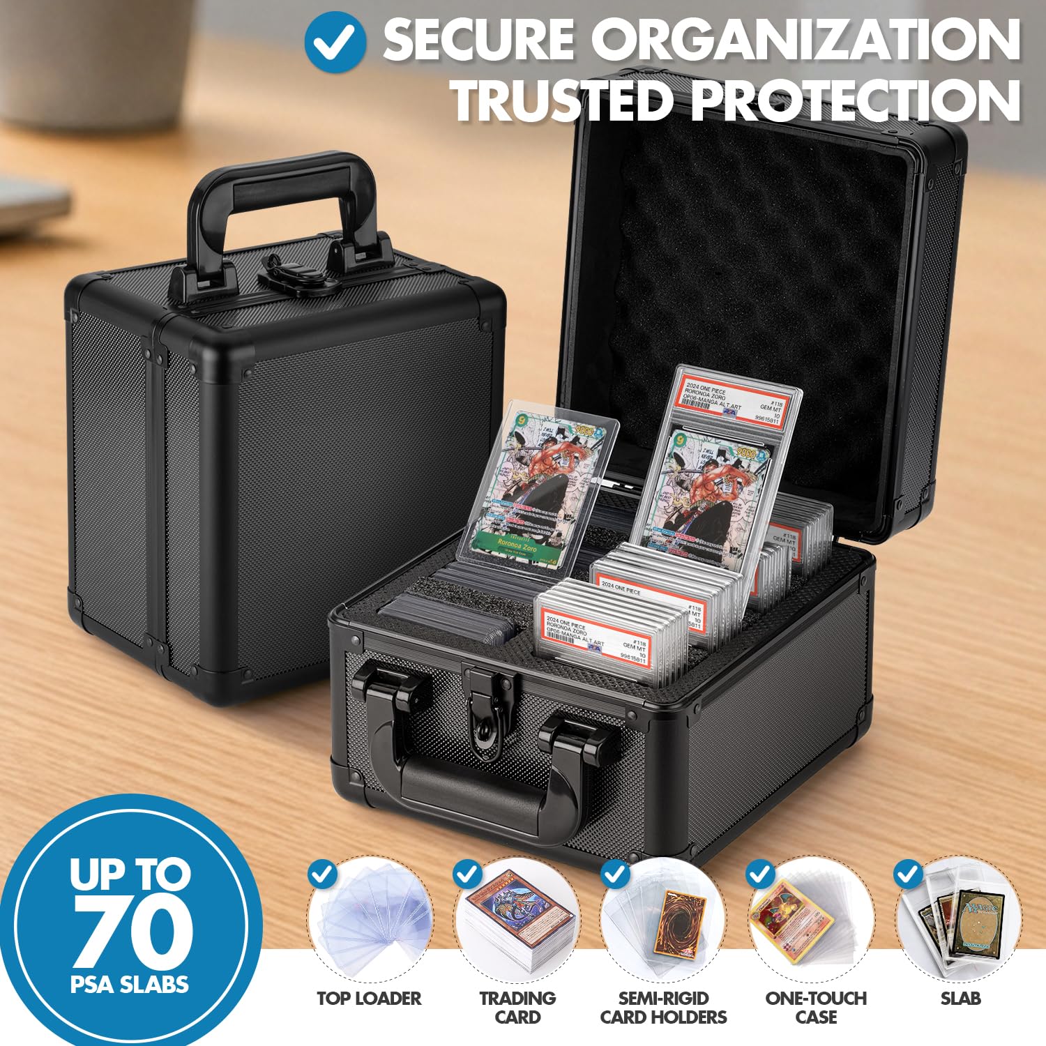 FunGuys Scatola di immagazzinaggio di carte graduate, Custodia per carte Pokemon classificate PSA, scatole di immagazzinaggio per carte sportive, porta carte PSA, custodia per lastre da baseball per