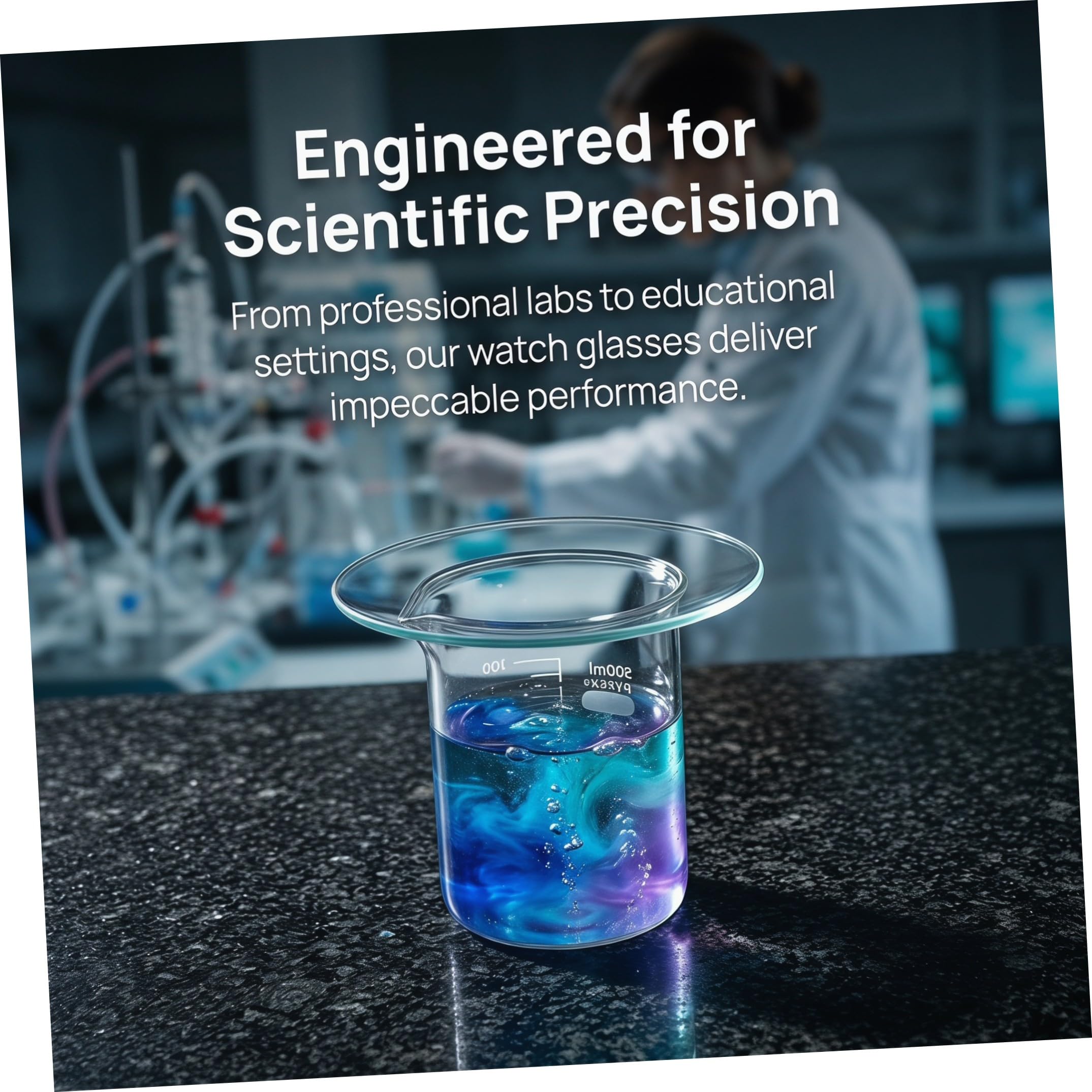 VALICLUD 10 Pezzi Vetro da Laboratorio Superficie Liscia per Esperimenti Scientifici con Piastra di Vetro Rotonda Resistente Verifiche Precise