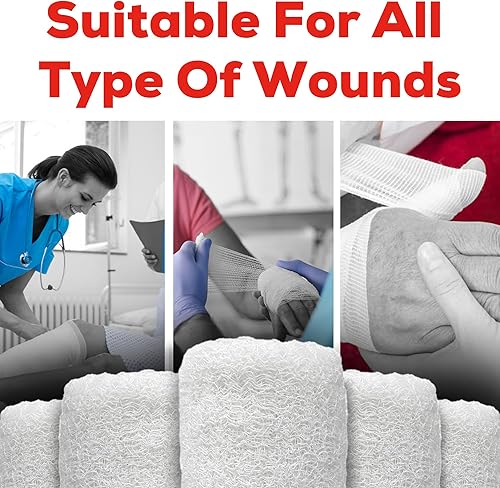 Miniatura 7 de HEALQU Kerlix - Rollos de vendaje de gasa tipo  4  pulgadas x 4.1 yardas, 6 capas  24 bolsas individuales estériles  Absorción extra, sin látex,