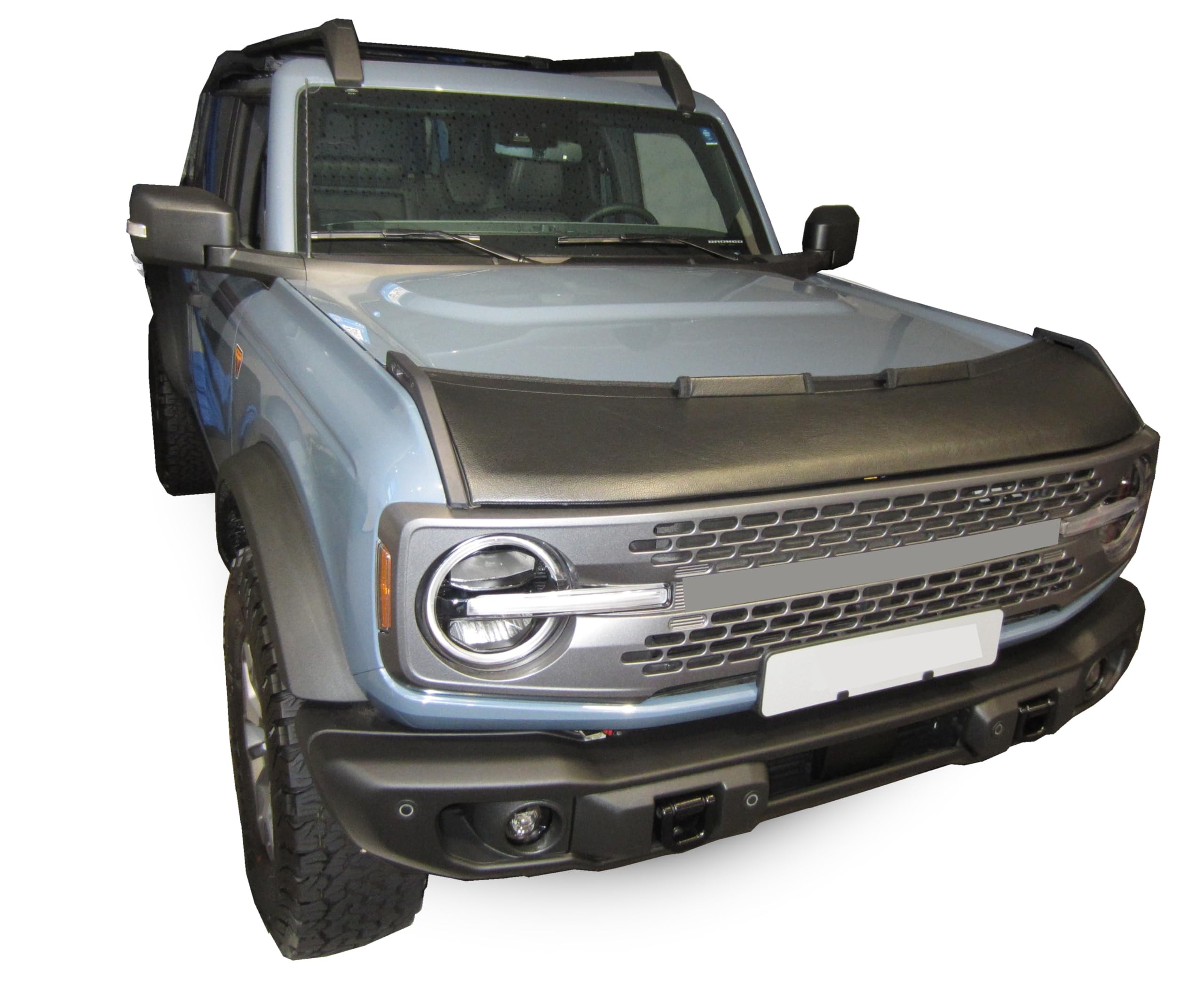 AB3-00757 Auto-Bra Castom Hood Bra Compatible with Ford Bronco since 2021 Front End Nose Mask Bonnet Bra STONEGUARD PROTECTOR TUNING