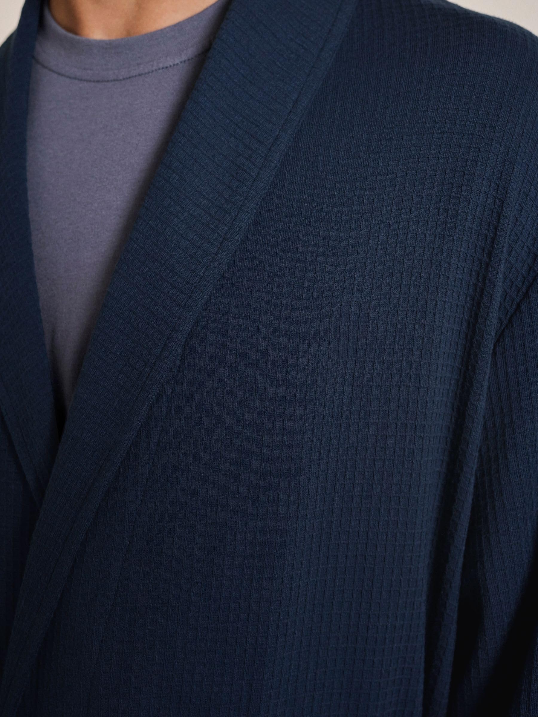 NEXT Uomini Vestaglia leggera a nido d'ape | Blu marino, XL, Standard, Pull On, Lavabile in lavatrice