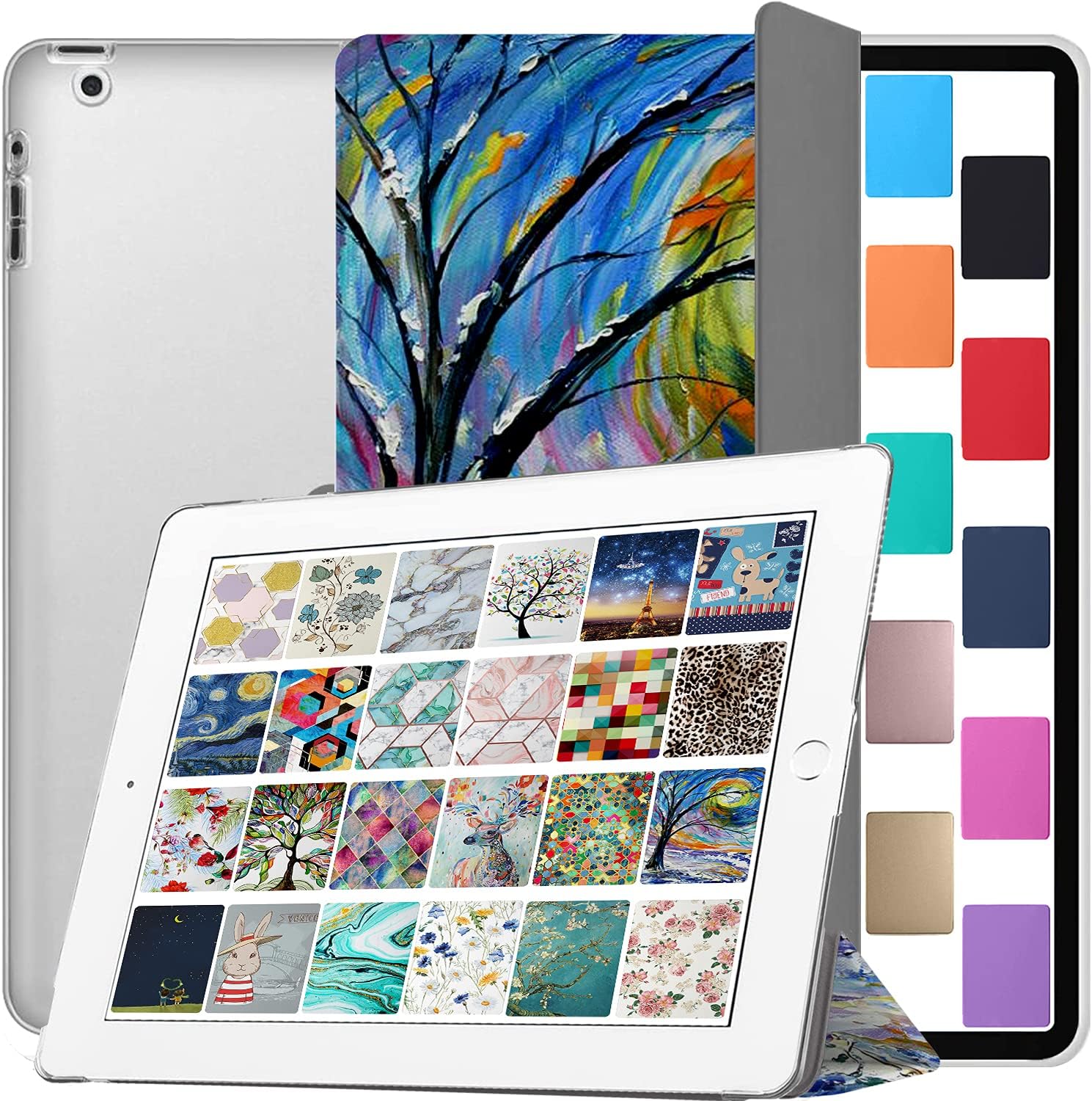 DuraSafe Cases for iPad 9.7 Inch 4 3 2 Generation [iPad 4th 3rd 2nd Old Model ] A1458 A1416 A1395 A1458 A1416 A1395 MC705LL/A MD328LL/A MD333LL/A Printed Cover with Frosted Hard Back - Color Emblem
