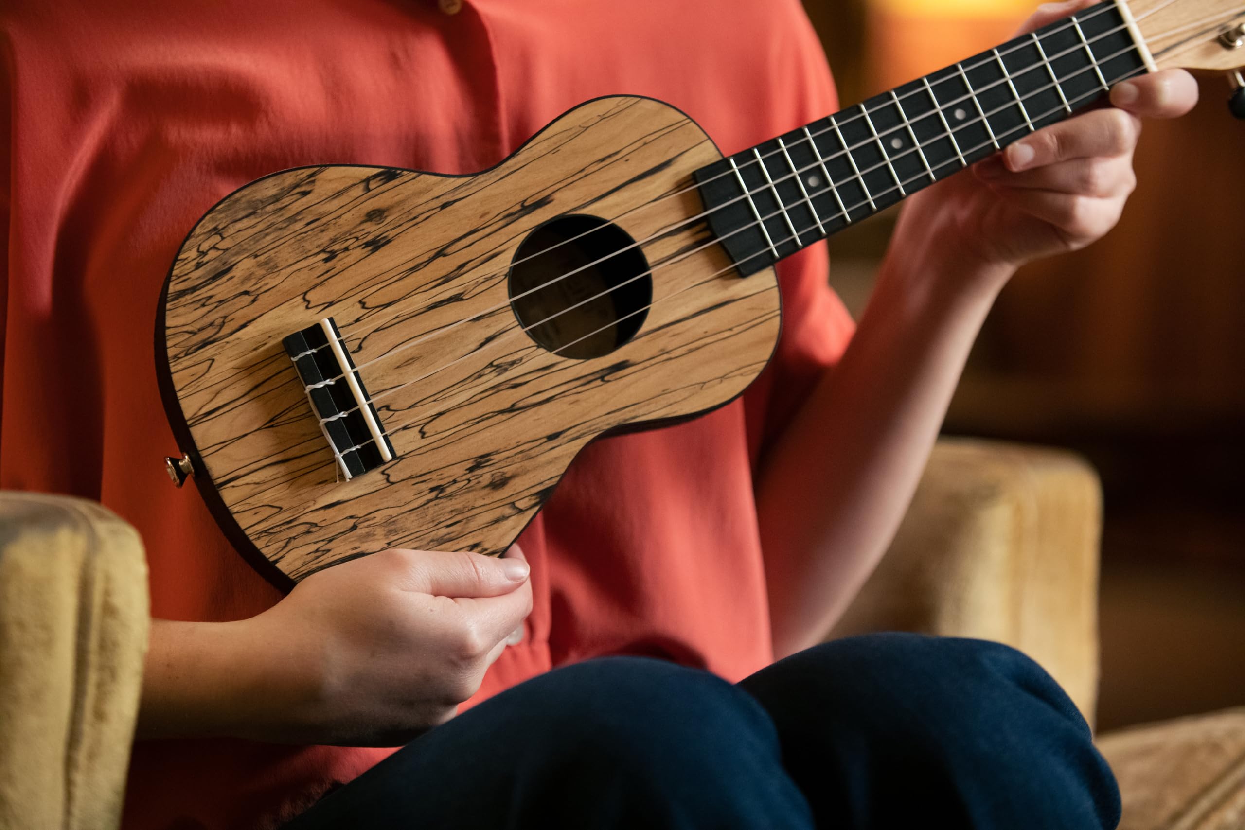 Ortega Guitars Sopran Ukulele Akustisch – Keiki K3 Series – Inklusive Zubehör – Gestockter Ahorn, ABS, Natur (K3-SPM)
