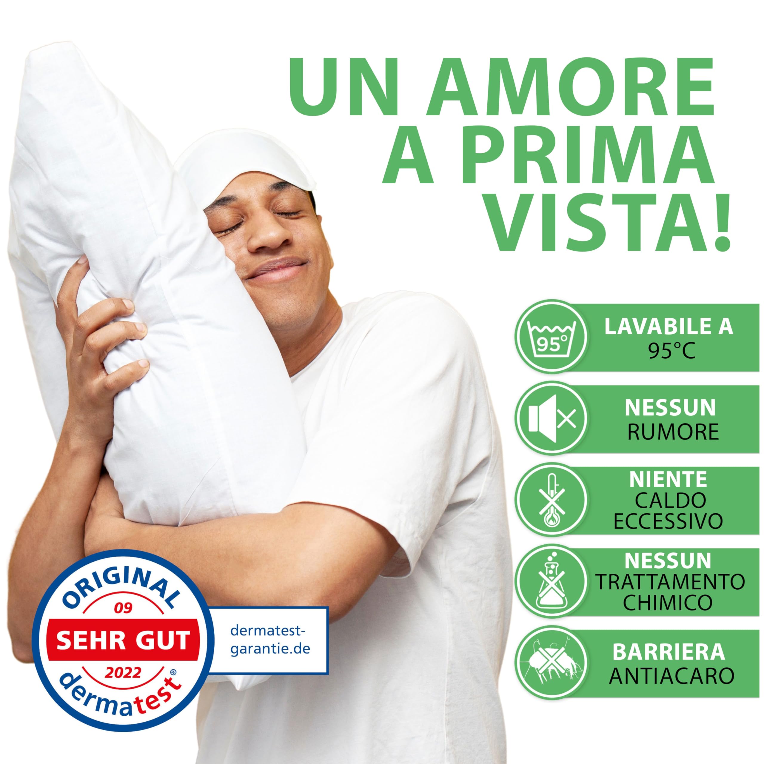 Welldora Coprimaterasso Antiacaro Premium – Copri Materasso Antiacaro Anallergico Testato - Rivestimento con Cerniera - Biancheria da Letto Anallergica (160x200x28cm)