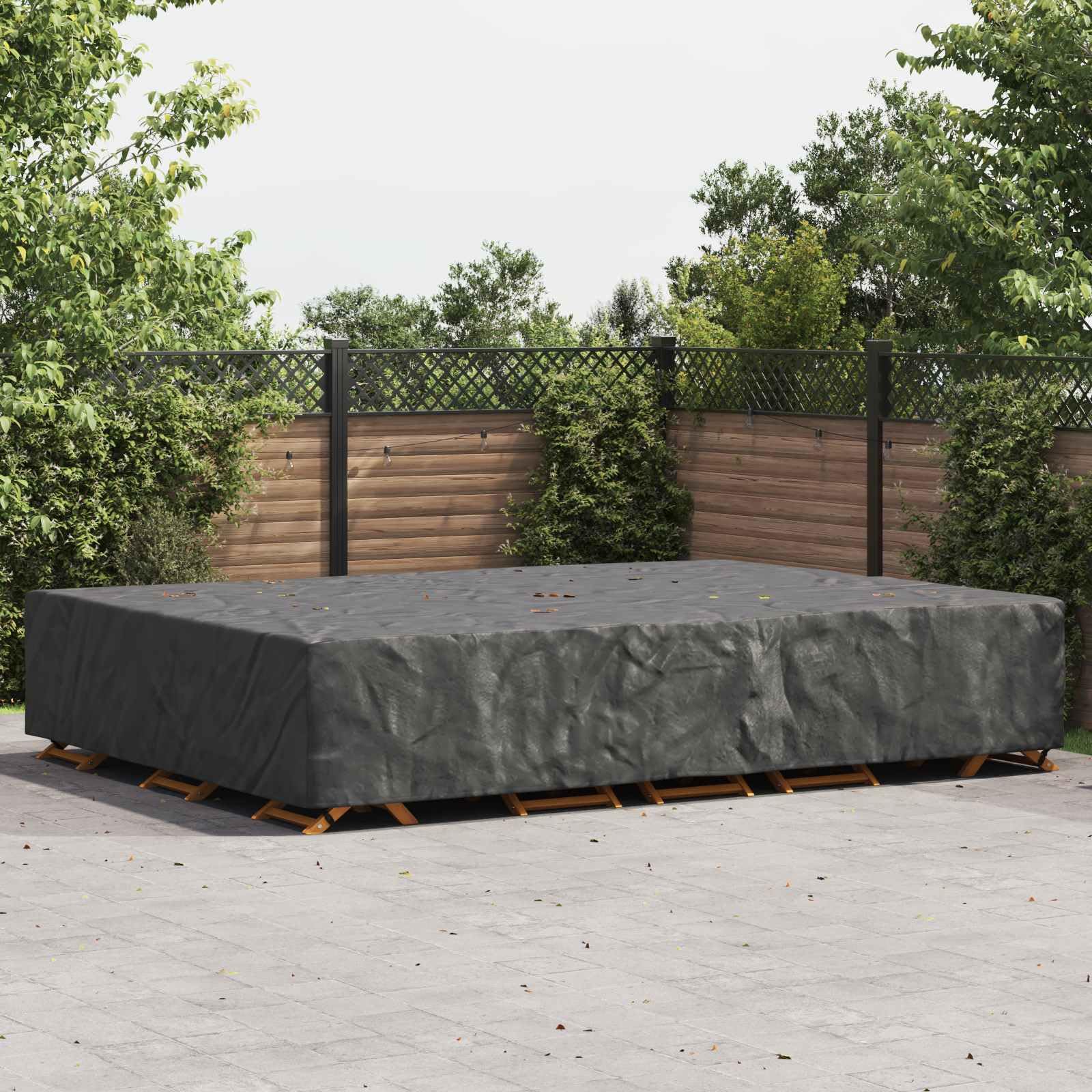 vidaXL Housse pour Meubles Uni Noir 400 x 300 x 70 cm 210D, Housse de Jardin et terrasse, Moderne, imperméable, Protection Robuste des Meubles en extérieur