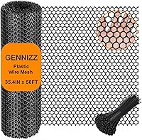 Vista 7 de Rollo de malla de alambre de plástico, 15.7 pulgadas x 50 pies, malla de alambre de plástico para pollo, barrera de valla floral para balcón