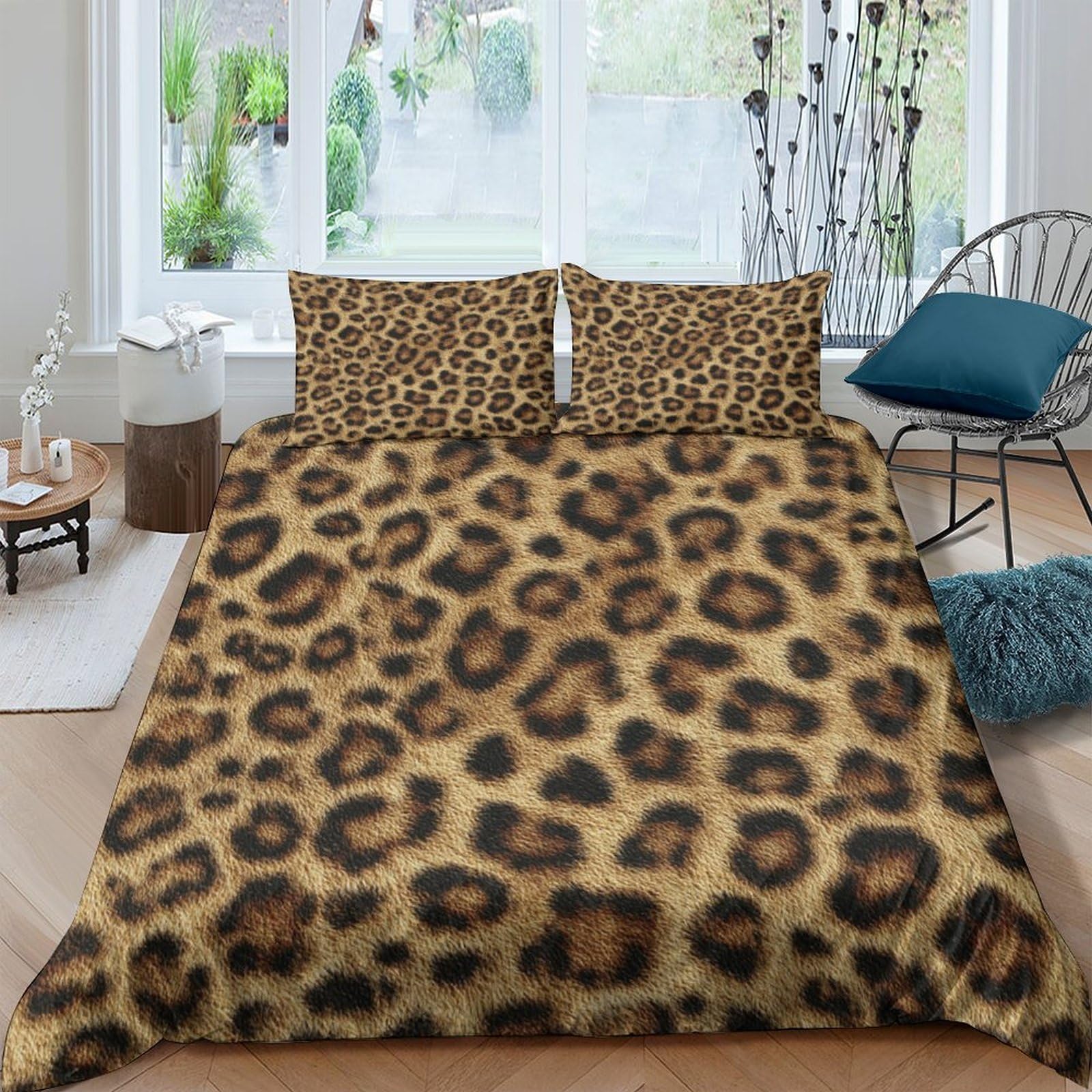 Ctjqhvkz Style-7 3D Printed Leopard Pattern Fitted Sheet Microfiber Soft Animal Print Mattress Cover For Bedroom Guest Room Decor Single（135X200cm）