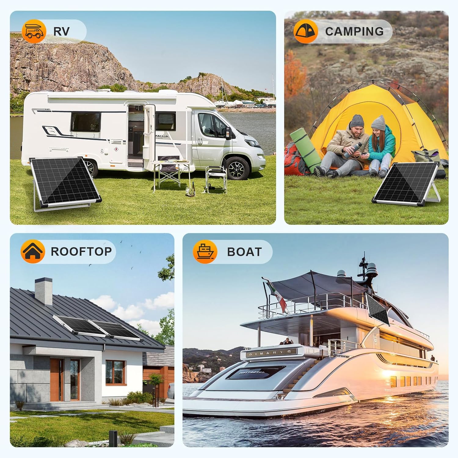 Solar Panel Kit 25W 12V, Monocrystalline Waterproof Solar Battery Trickle Charger Maintainer & Upgrade Controller & Adjustable Mount Bracket, for Boat Car RV Motorcycle Marine Automotive