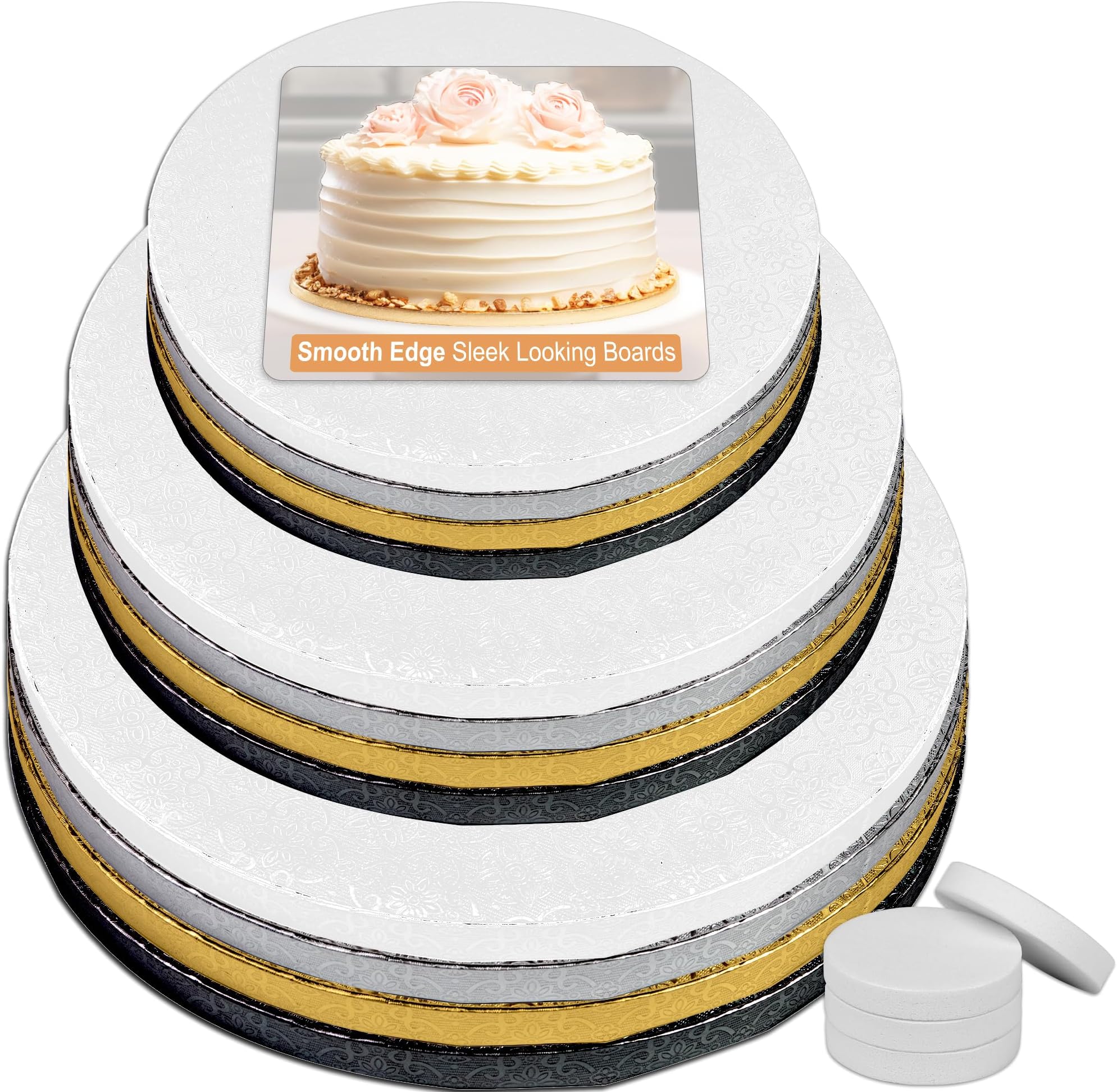 Tunnkit Cake Boards 10 Inch Round, Sturdy 1/2" Thick Cake - View #12
