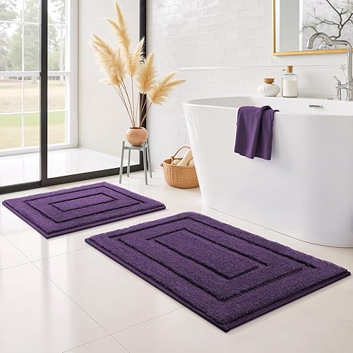 Miniatura 28 de GRANNY SAYS Alfombras de baño de microfibra antideslizantes, lavables, absorbentes de agua, tapetes de baño suaves para suelo de baño y ducha