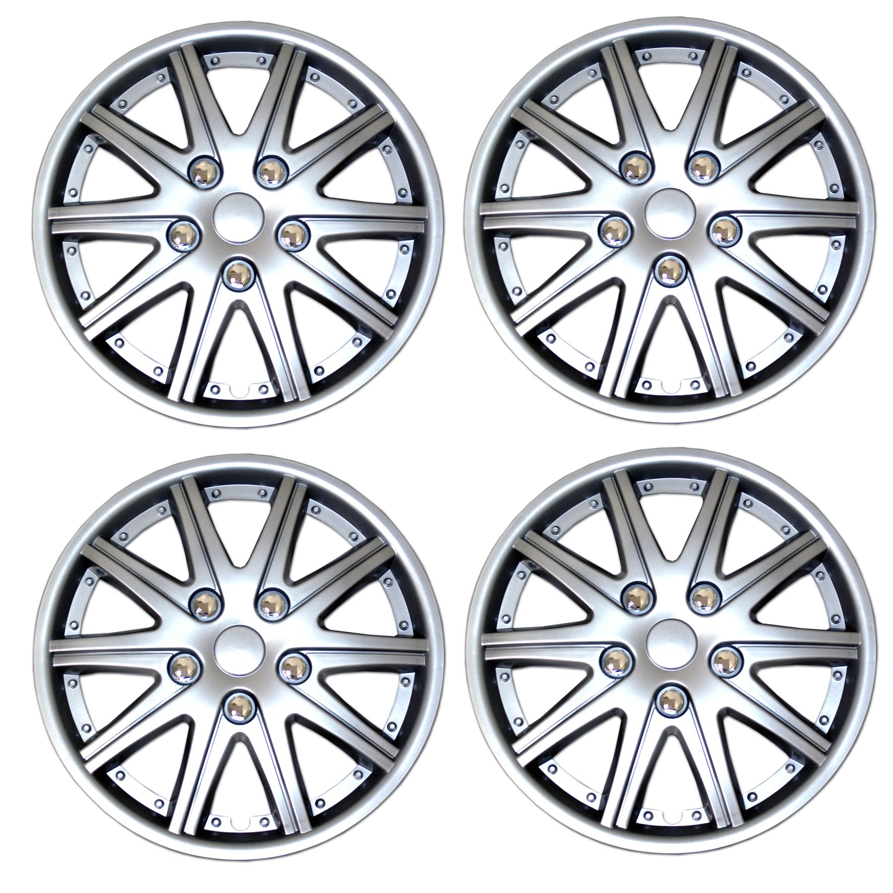 Tuningpros WC3-15-3533-B - Pack of 4 Hubcaps - 15-Inches | Black | Style 533 Style Snap-On (Pop-On) Type Matte Black Wheel Covers Hub-caps — view 30