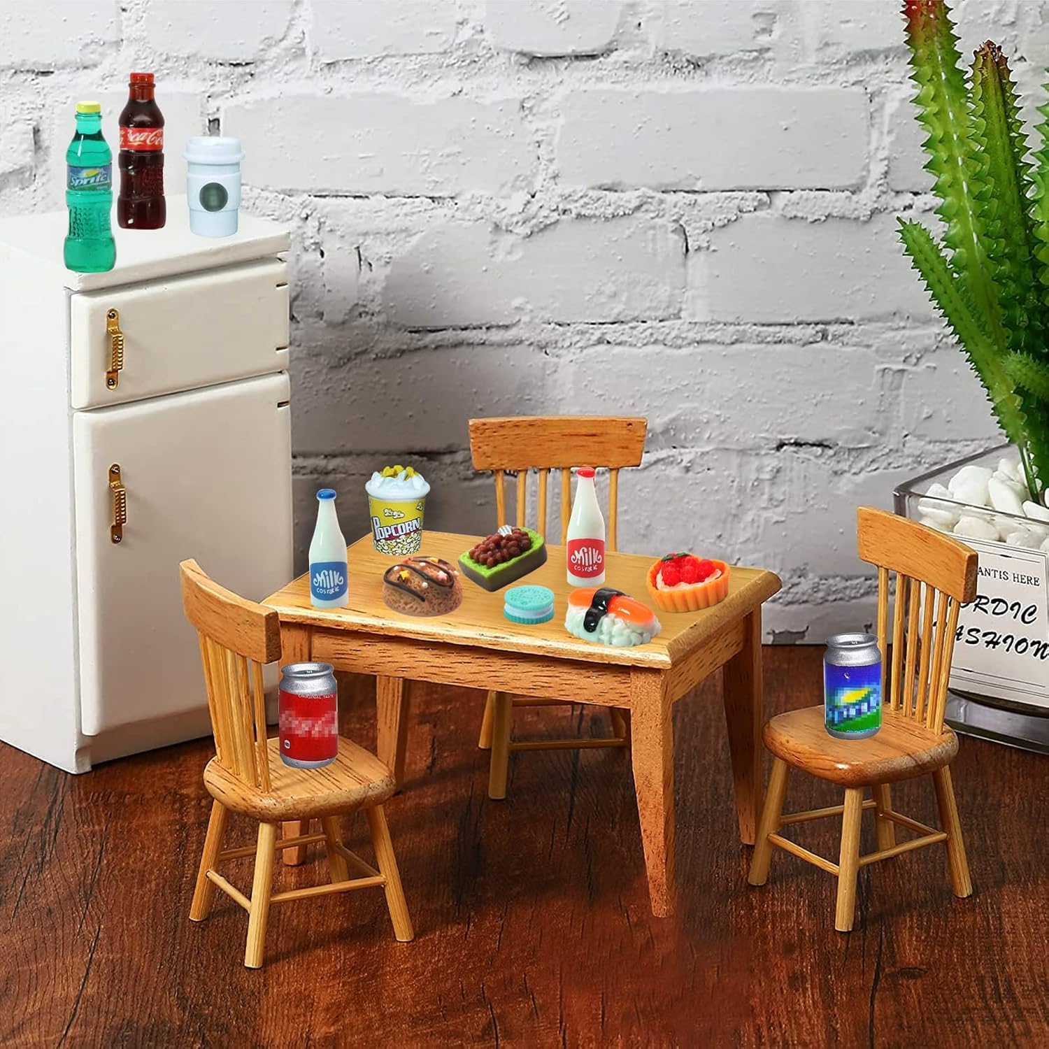 80-teiliges Mini-Lebensmittel-Spielzeug – Essen & Trinkflaschen, Ideal Für Puppenhäuser & Deko