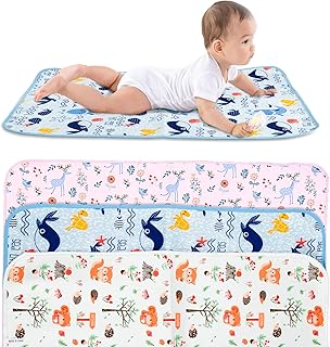 Baby Changing Mat, Portable Diaper Change Pad -19.7 X 27.6 inches Waterproof Foldable Diaper Mat, Reusable Diaper Changing Station for Travel, Home and Outdoor Extra Large Mat for Toddler(3PACK)