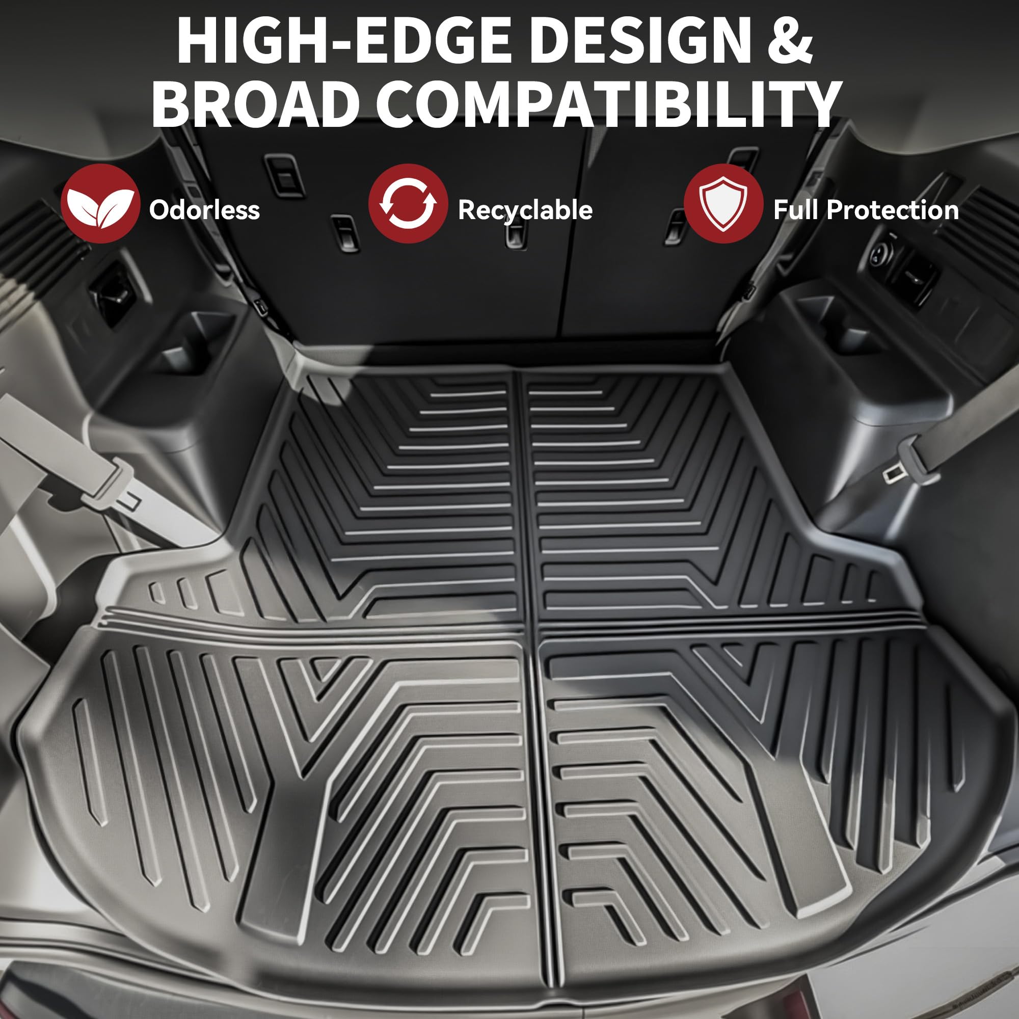 YITAMOTOR Floor Mats Compatible for 2021-2023 Hyundai Santa Fe Includes 2 Rows and Cargo Liner Set TPE All-Weather — view 2