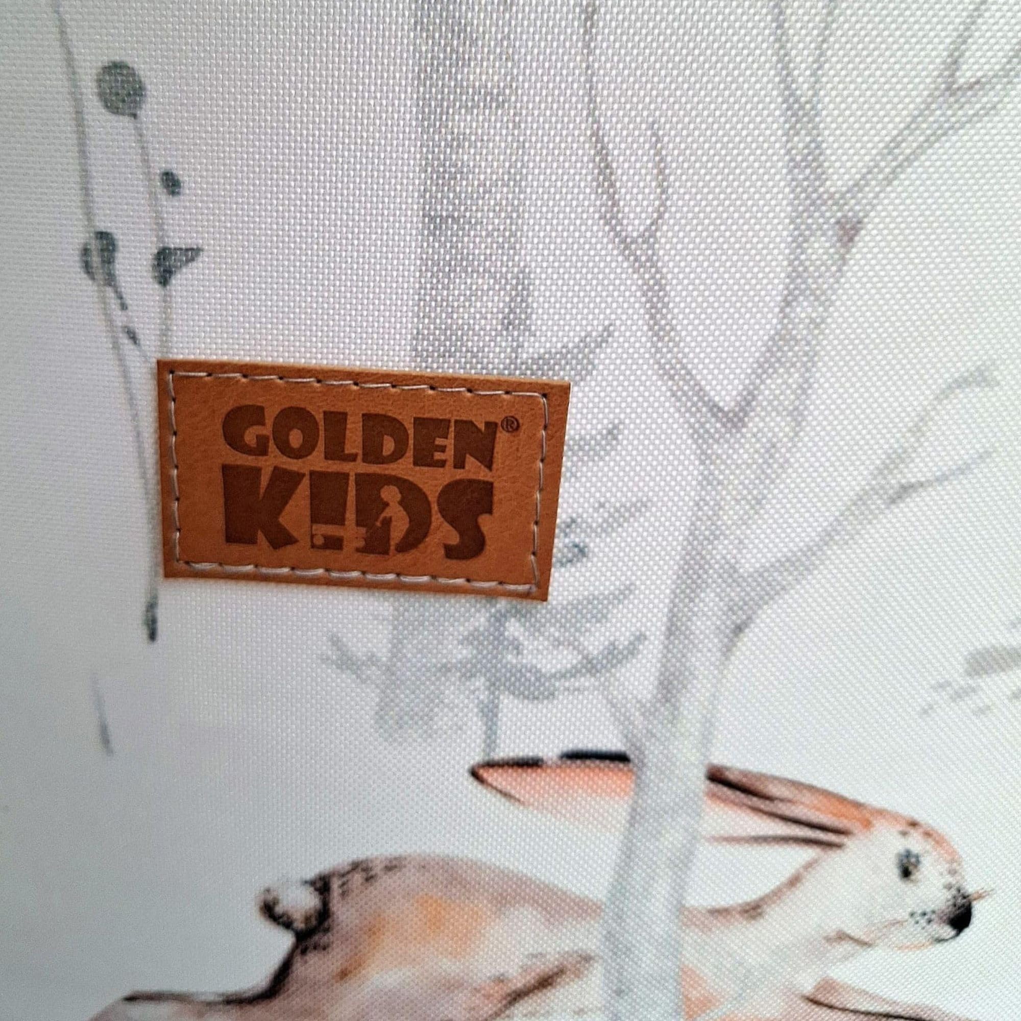 GoldenGroup Baby-Forest-Freunde Bällebad 90x40 cm mit 200 Bällen - Samt und Schaumstoff Rund in Cappuccino: Weiß, Beige, Silber