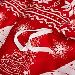 Christmas Duvet Cover Set Queen Size with Red White Snowflake and Deers Christmas Trees Holiday Style 3pc Duvet Cover Set Queen 90x90 (1 Duvet Cover + 2 Pillow Shams) for New Year Gift Choice