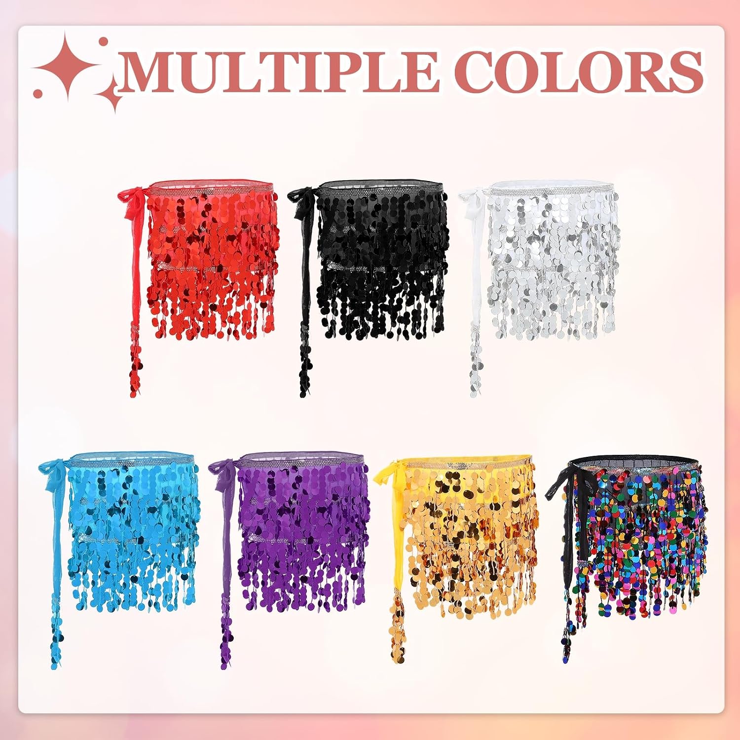 Sequin Skirt Sparkly, Belly Dance Rave Skirts -Fitting for (Women/Rave Dance)