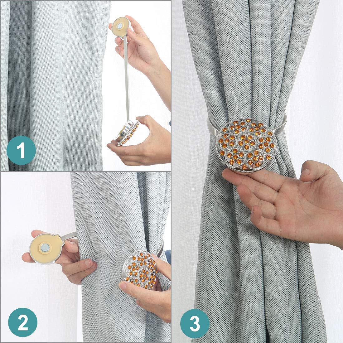 Embrasses rideaux corde tricotée, attache décorative fenêtre, avec