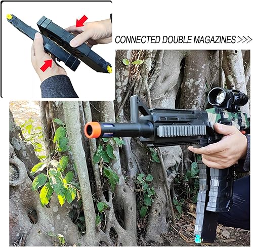 Miniatura 8 de MTISGREAT Pistola de juguete automática para pistolas Nerf, dardos, rifle eléctrico de francotirador con alcance de espuma de dardos con 100 balas