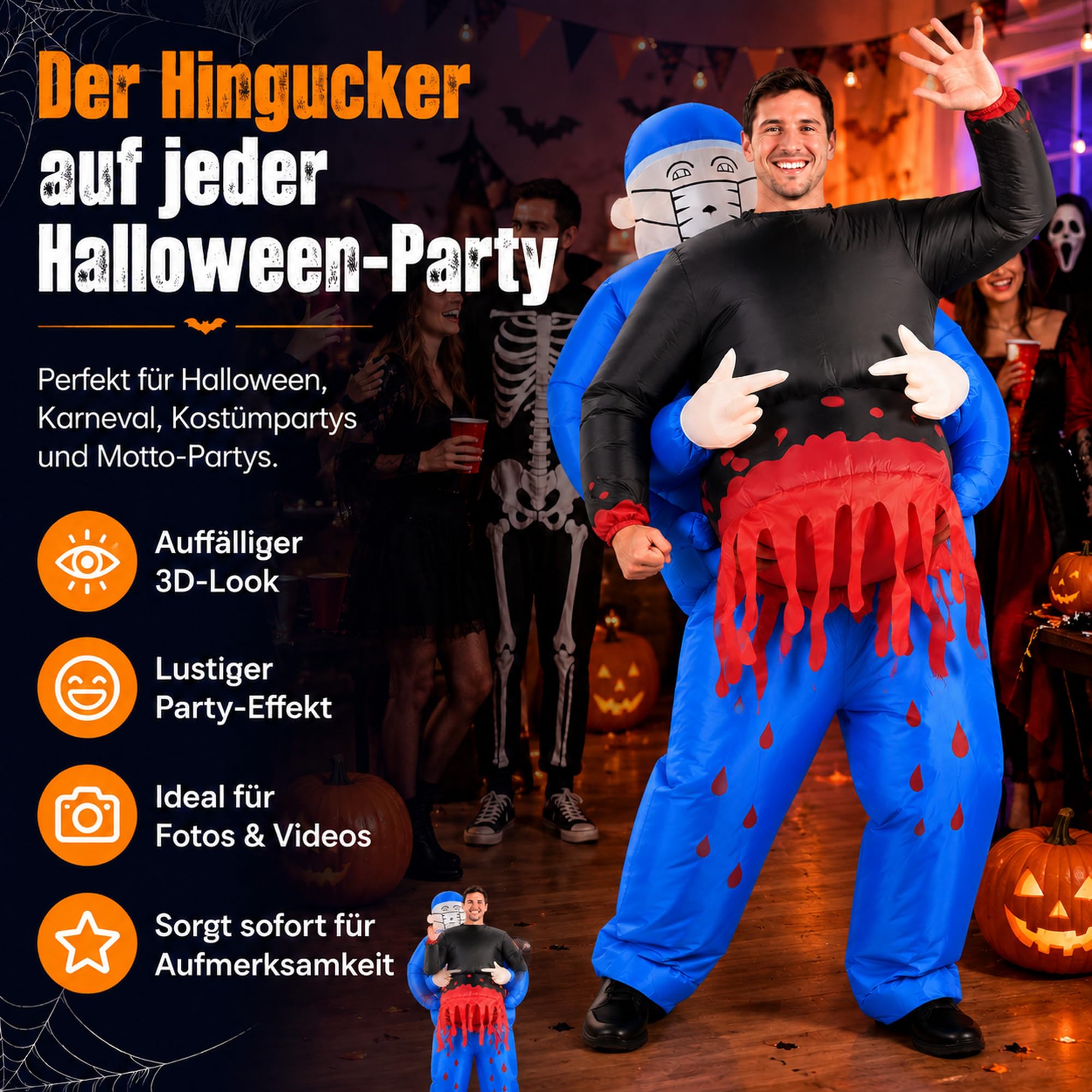 Costume Gonfiabile Medico Sangue Halloween Adulti