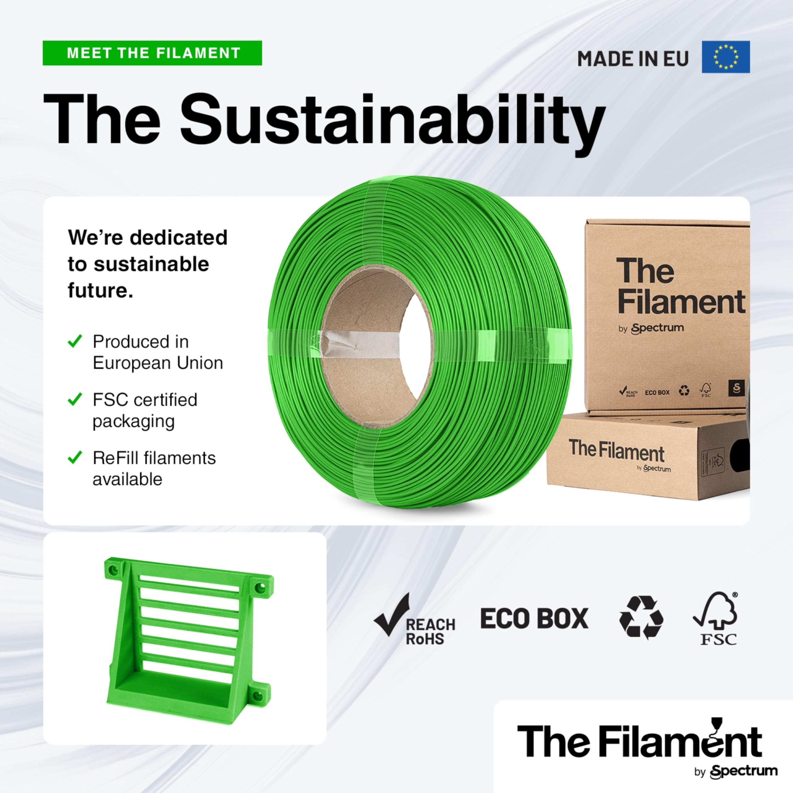 The Filament - Filamento ReFill PLA HS 1.75mm, GRID BEIGE, 1kg Spule, Materiali di stampa per stampanti 3D, 3D Printer Printing Materials