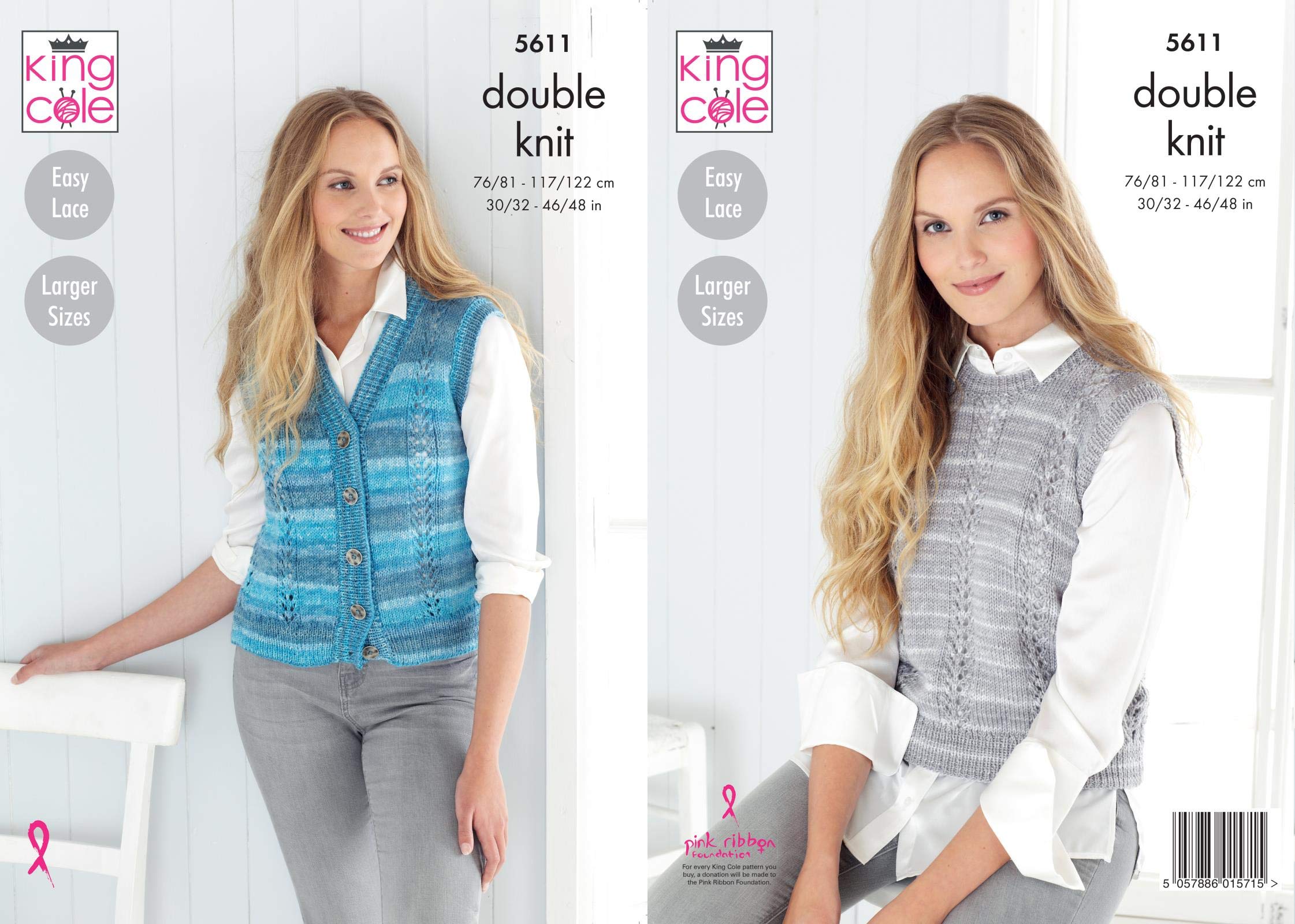 King Cole DK Knitting Pattern Waistcoat and Slipover 5611