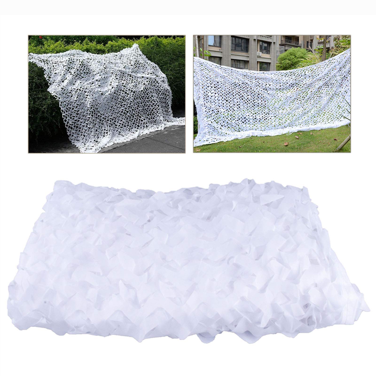 Rete Mimetica Bianca, da Giardino, da Spiaggia, Militare, Leggera e Resistente, utilizzata for Caccia, tiro, Decorazione di Sfondo, coperture for Auto(4x10m)