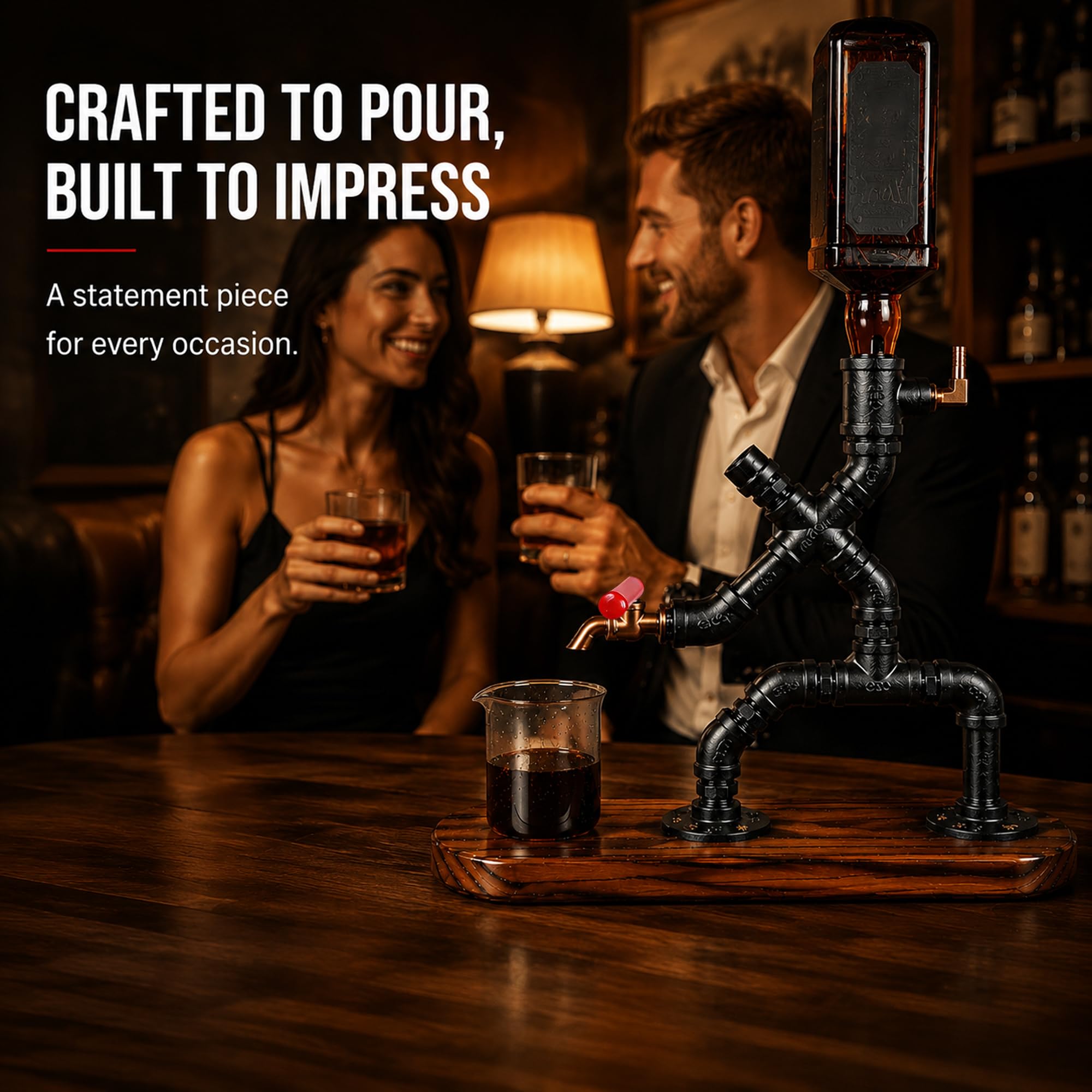 Whiskyspender Steampunk, Getränkespender mit Zapfhahn