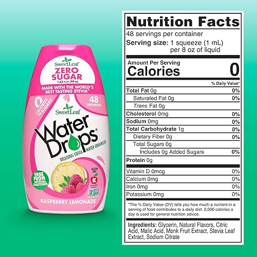 Miniatura 2 de Gotas Aromatizantes de Agua SweetLeaf - Potenciador de Agua con Stevia, Sin Azúcar, Aditivo de Agua de Cero Calorías, Contiene Extracto de Fruto del