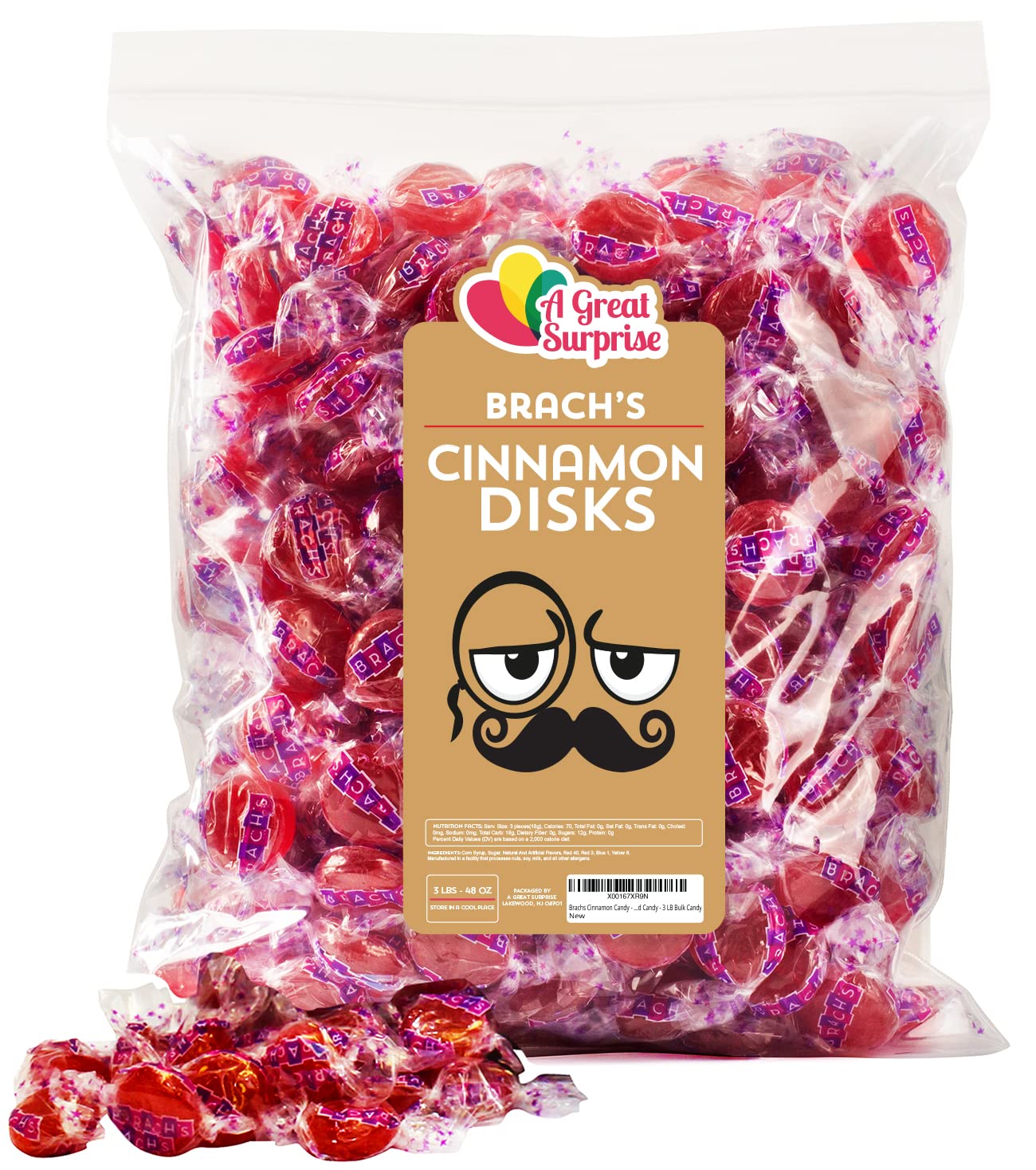 Brachs Cinnamon Candy Brach's Cinnamon Hard Candy Red Candy 3 LB