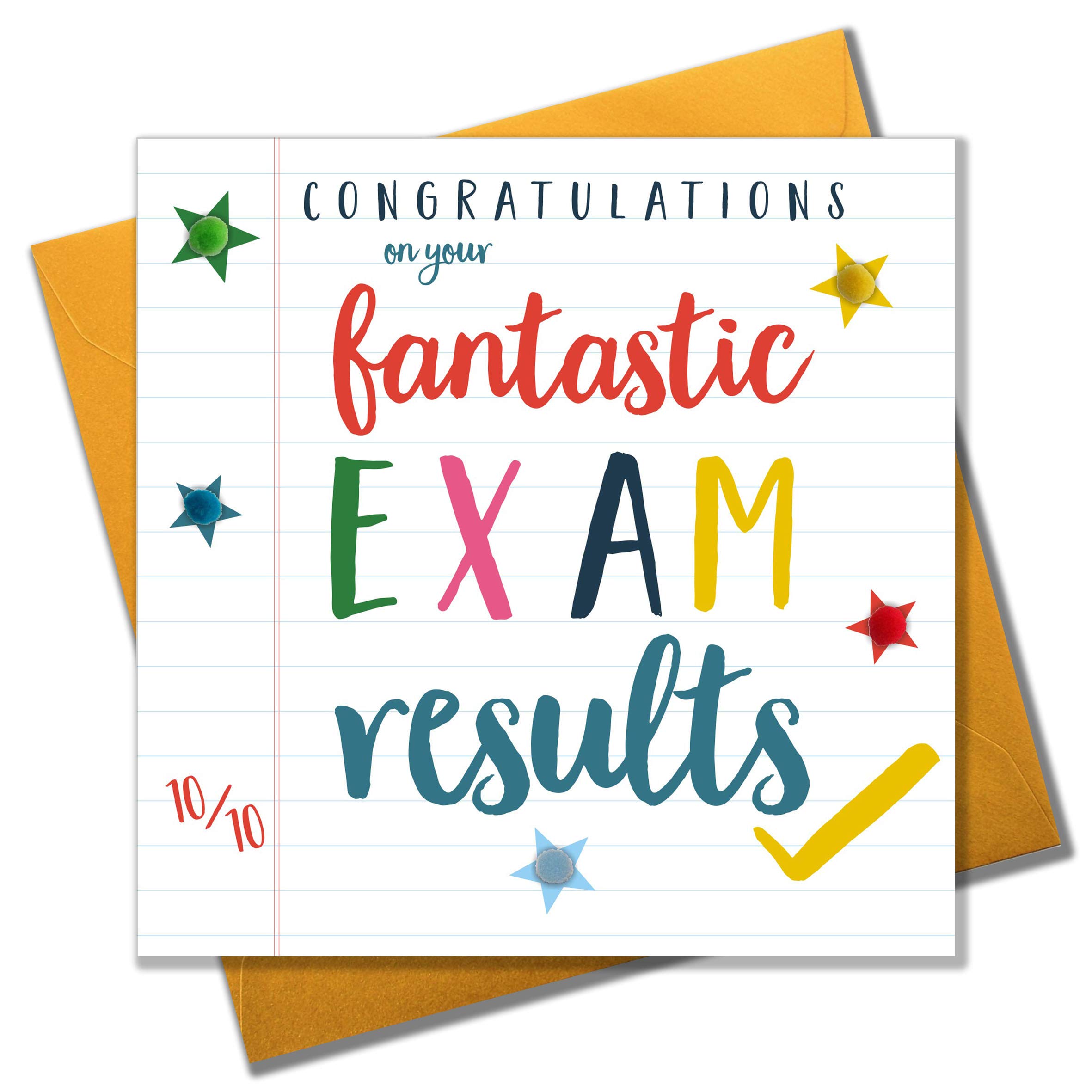 Pom Pom"Congratulations On Your Fantastic Exam Results Greeting Card, POM067