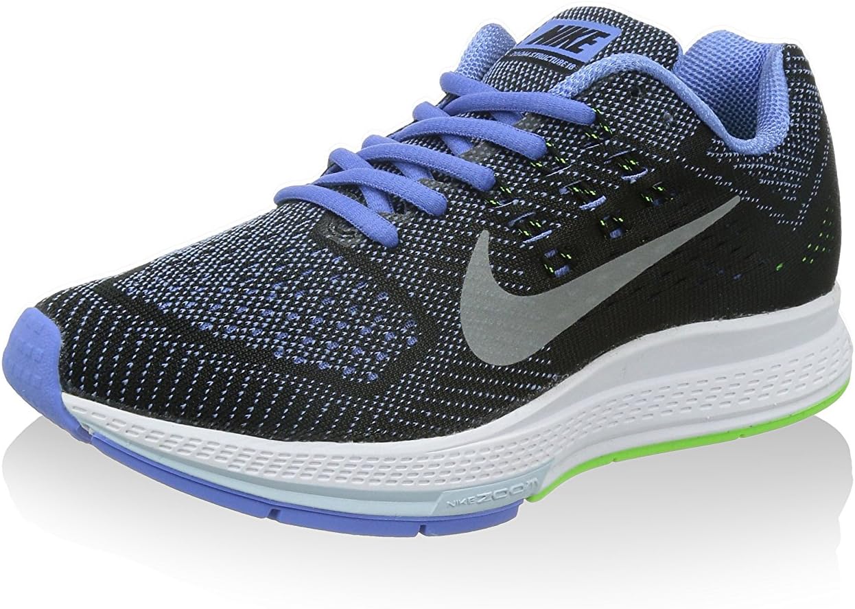 Nike Womens Air Zoom Structure 18 Polar/Mtllc Silver/Flsh Lm/Blk Running Shoe 8.5 Women US