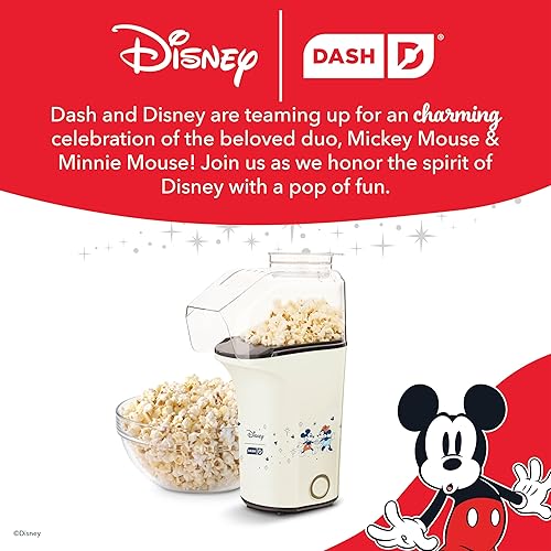 Miniatura 6 de Disney Dash - Máquina para hacer palomitas de maíz frescas, sin aceite, con taza medidora y guía de recetas, perfecta para noches de cine, 16 tazas,