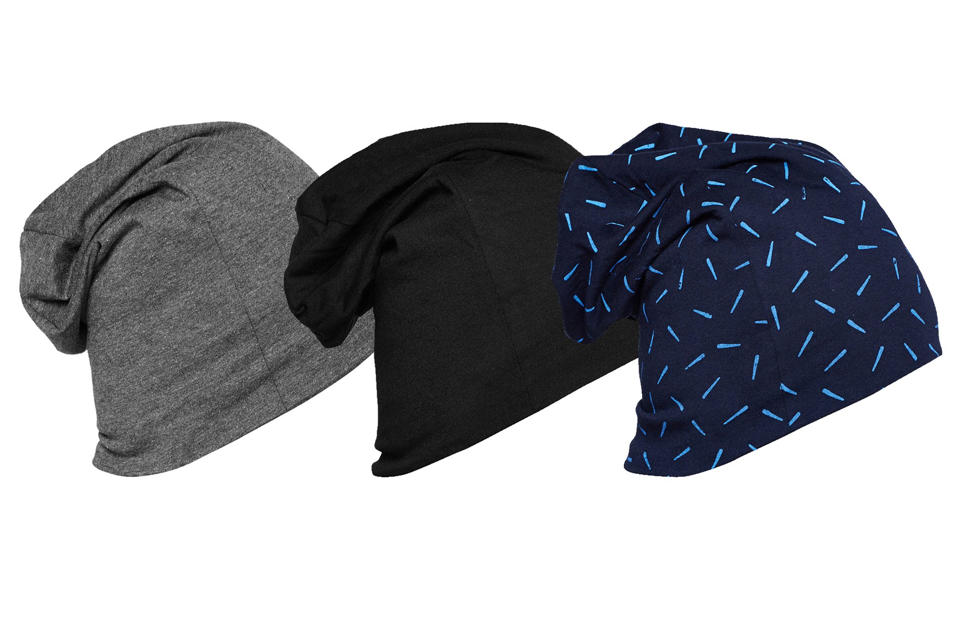 Mack JONNEY Multicolor Blended Beanie Cap for Men(Pack of 3)-Cap_BL_an_PRT3N_03