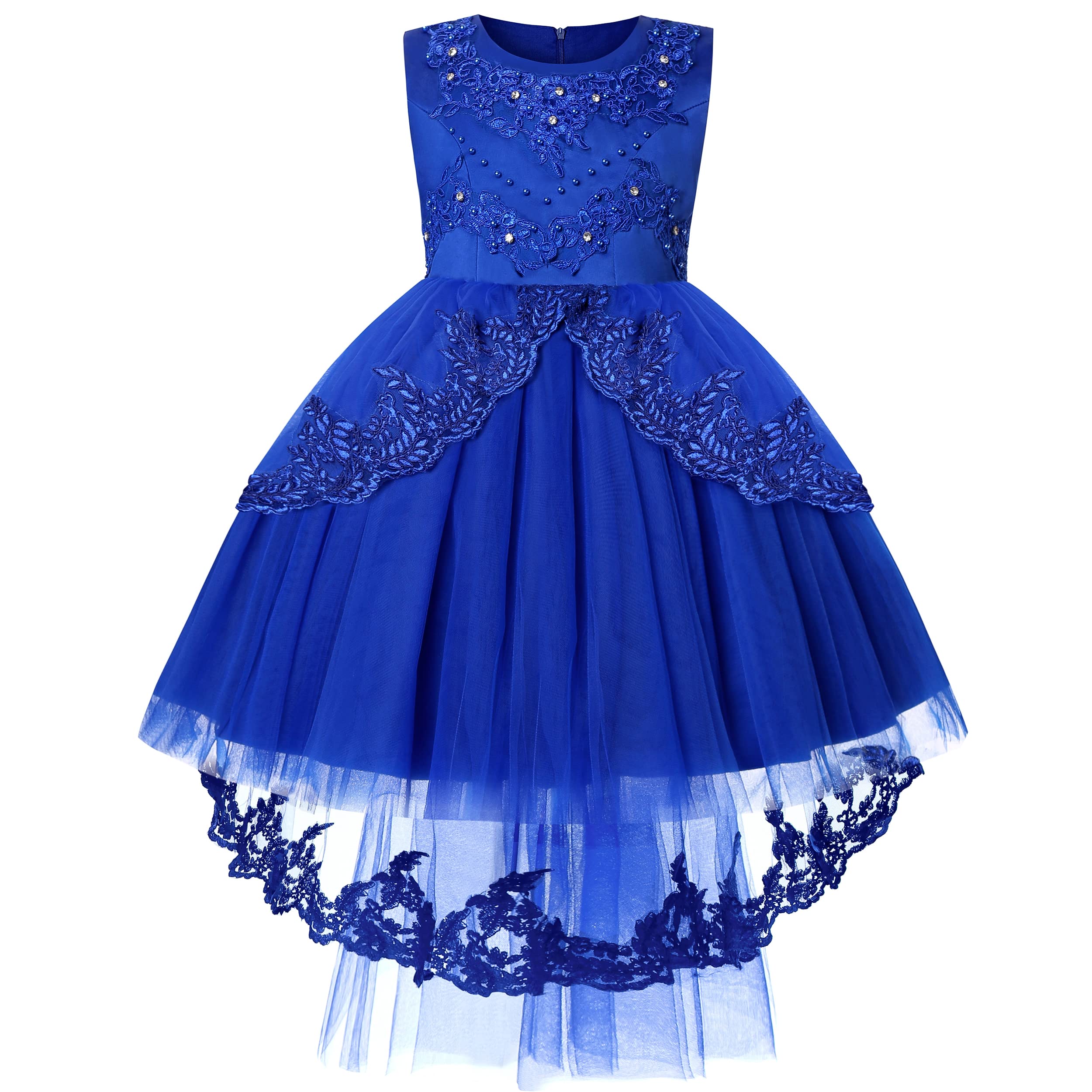 Vestido de gala azul para niñas con diseño sofisticado para bodas y eventos 7