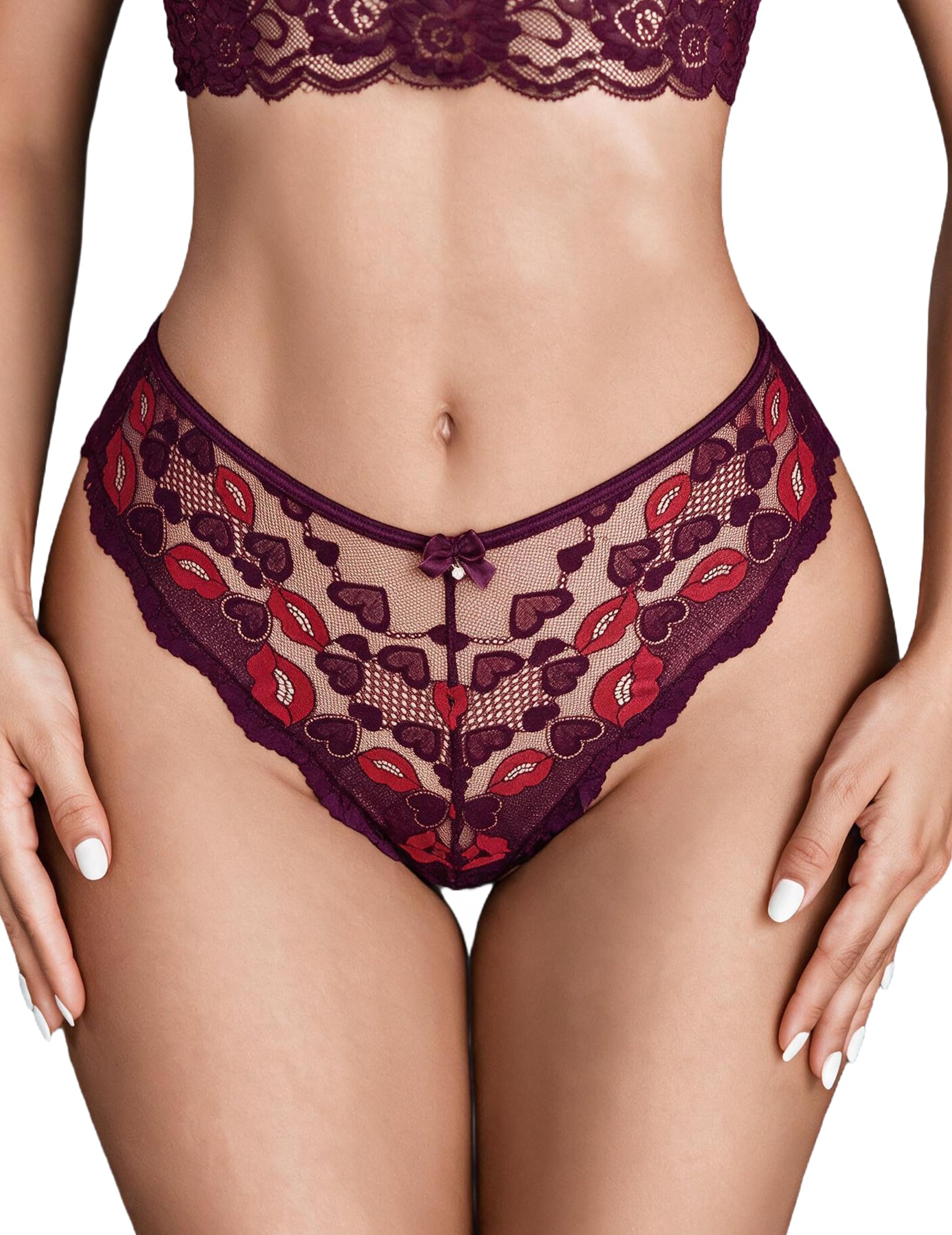 Avidlove Womens Underwear Lace Thongs Cheeky Panties with Criss Cross Back